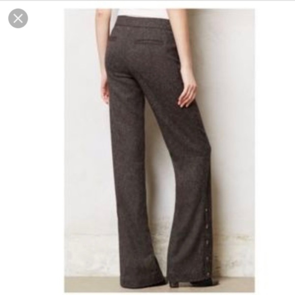 elevenses Pants - Elevenses Wide Leg Brighton Button Trousers size 8
